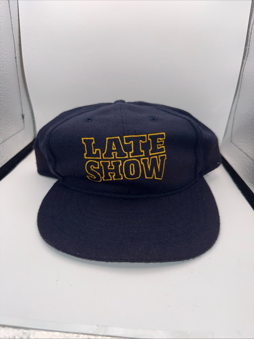 Ebbets Field Flannels Navy Cap with Yellow "LATE SHOW" Embroidery